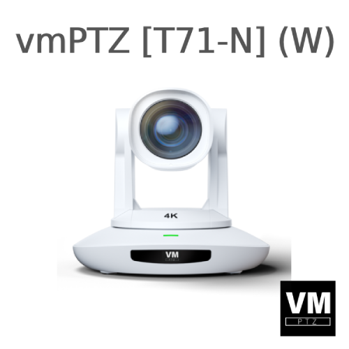 [3년 A/S] vmPTZ &#039;T71-N&#039; 4K NDI &amp; 자동추적 PTZ 카메라 (White)